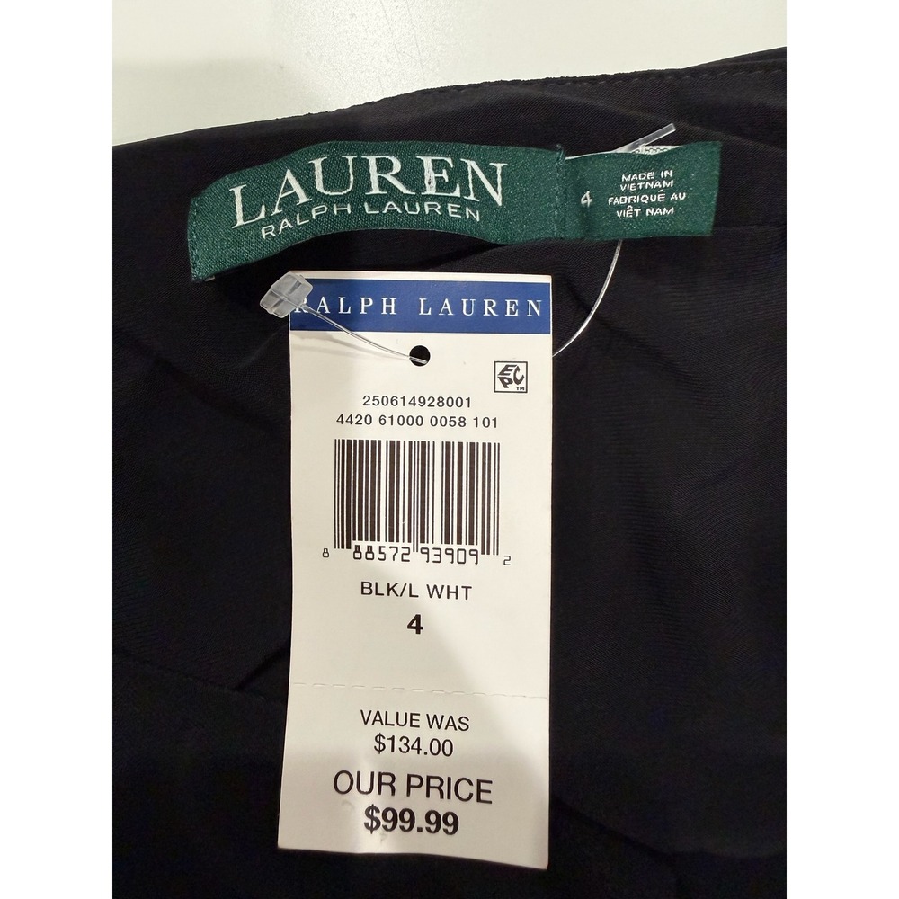 Lauren Ralph Lauren Black White Colorblock Sheath Dress Size 4 NWT - Picture 6 of 7